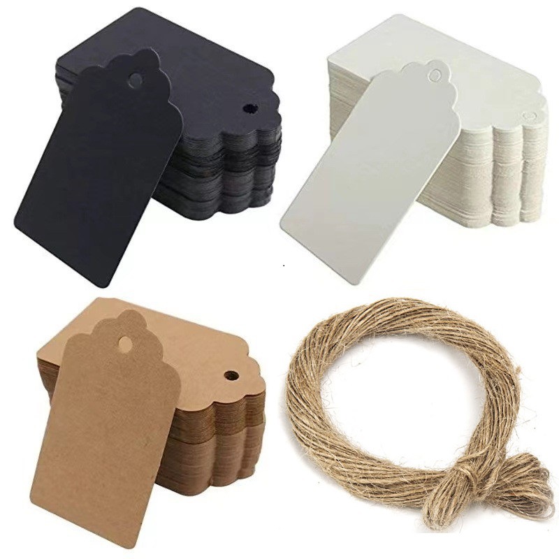 Kraft Paper Box - 100PCS Kraft Paper Tag with String