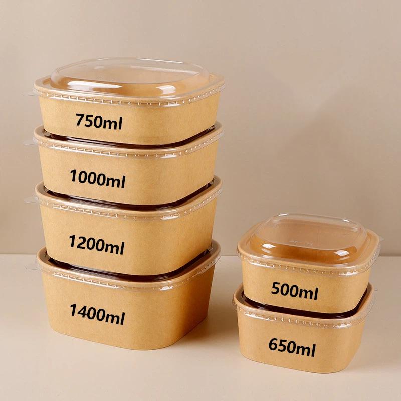 10Pcs Disposable Lunch Box Kra - огляд і ціна Kraft Paper Box