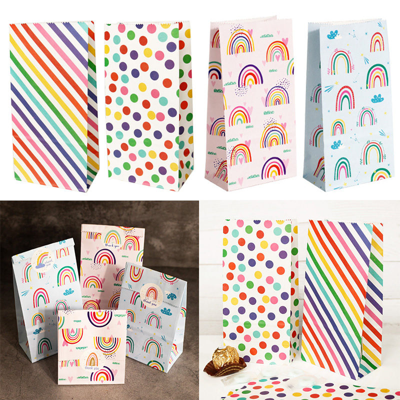 Small Paper Bags Rainbow Print - огляд і ціна Kraft Paper Box