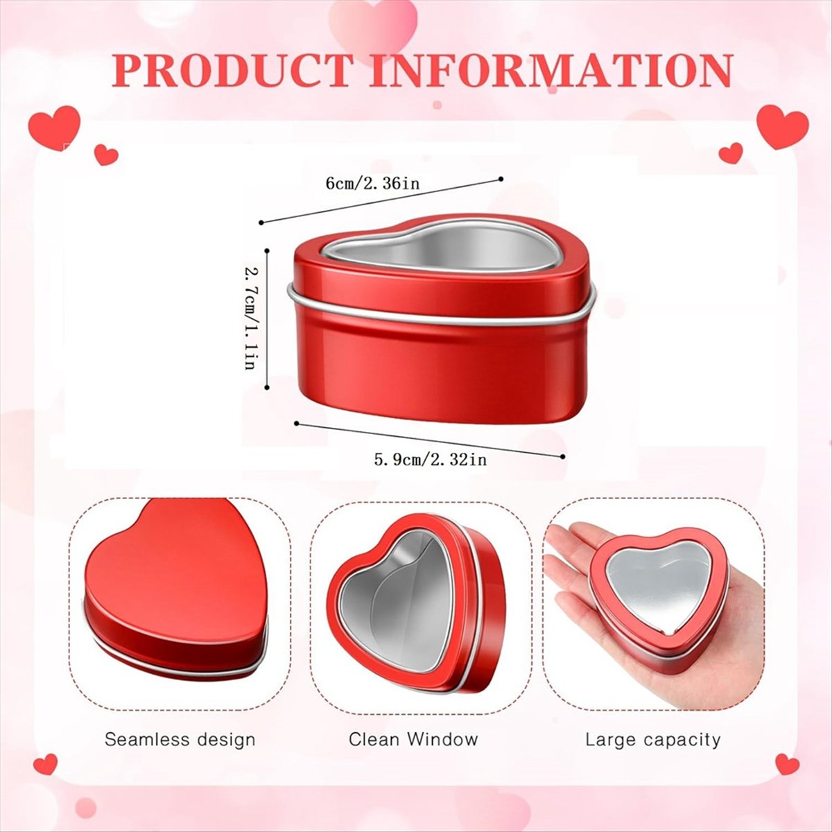 REST 24Pcs 4Oz Heart Shaped Me - огляд і ціна Metal Tin Lid 4Oz