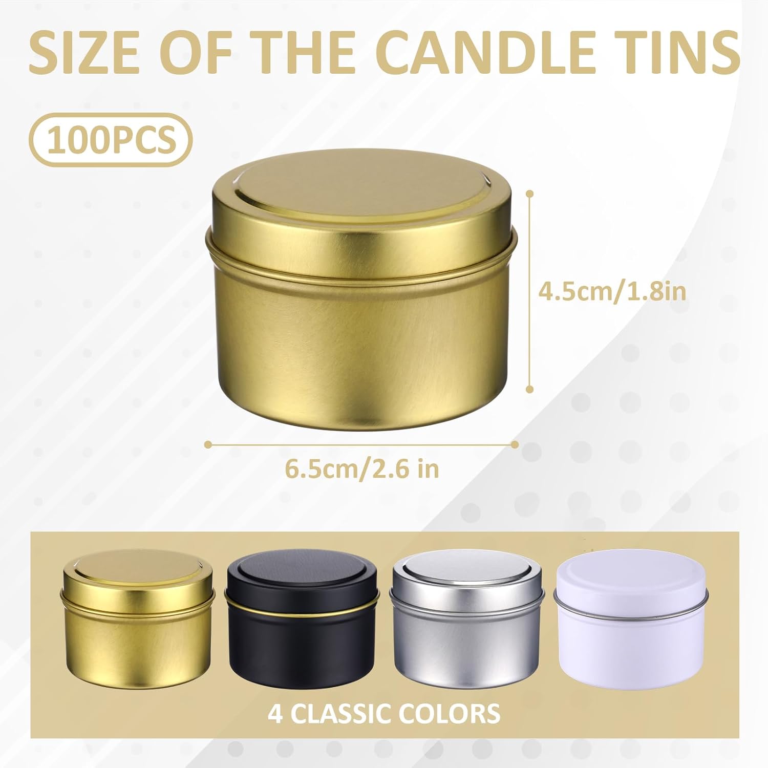 100 Pcs 4oz Candle Tins with L - огляд і ціна Metal Tin Lid 4Oz