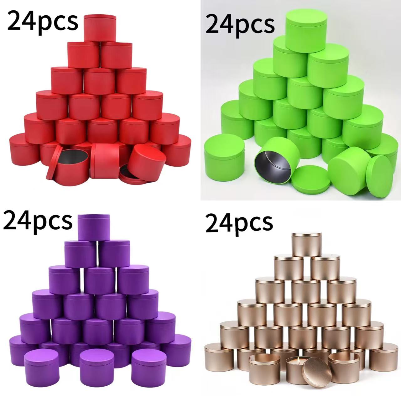 24-Pack 8oz/4oz in 4 colors Me - огляд і ціна Metal Tin Lid 4Oz